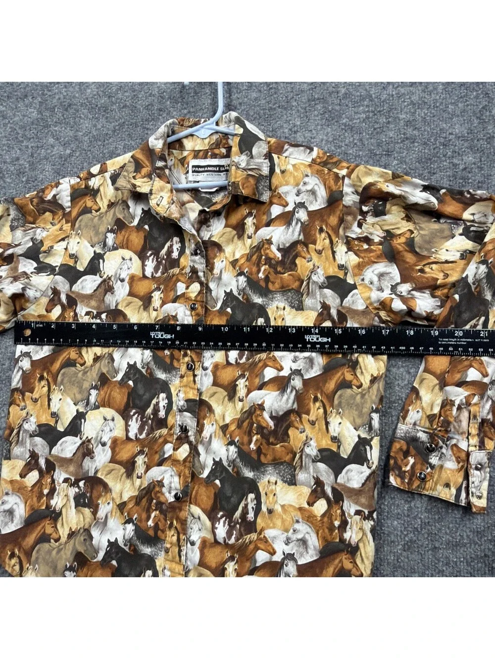 Panhandle Slim Quality Western Wear 100% Cotton Girls Size Large Horses